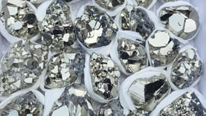Load video: Box 30 pcs Pyrite Octahedral with Galena