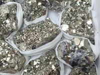 Load video: Box 13 pcs Pyrite Octahedral with Galena
