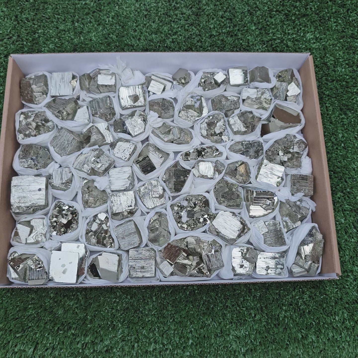 Load video: 63 pc Box Pyrite Cubic