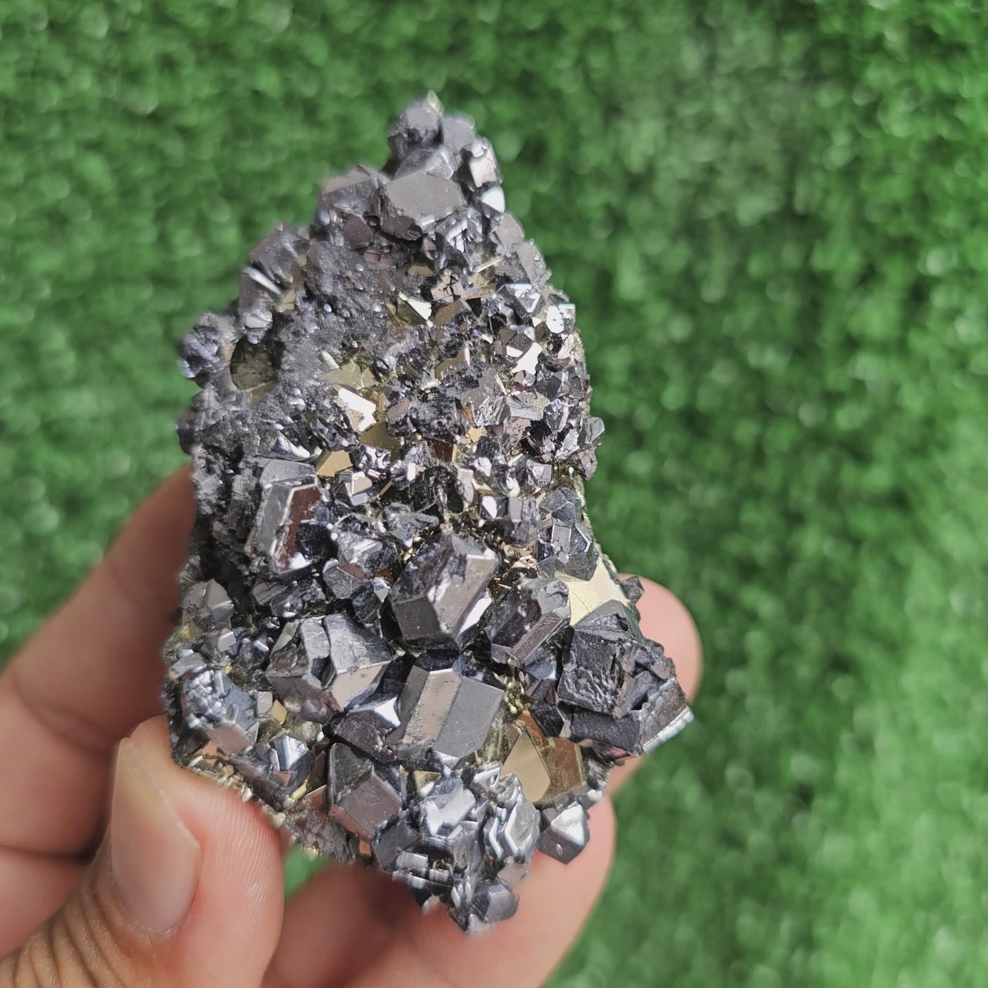 Load video: crystallized galena with Pyrite octahedral