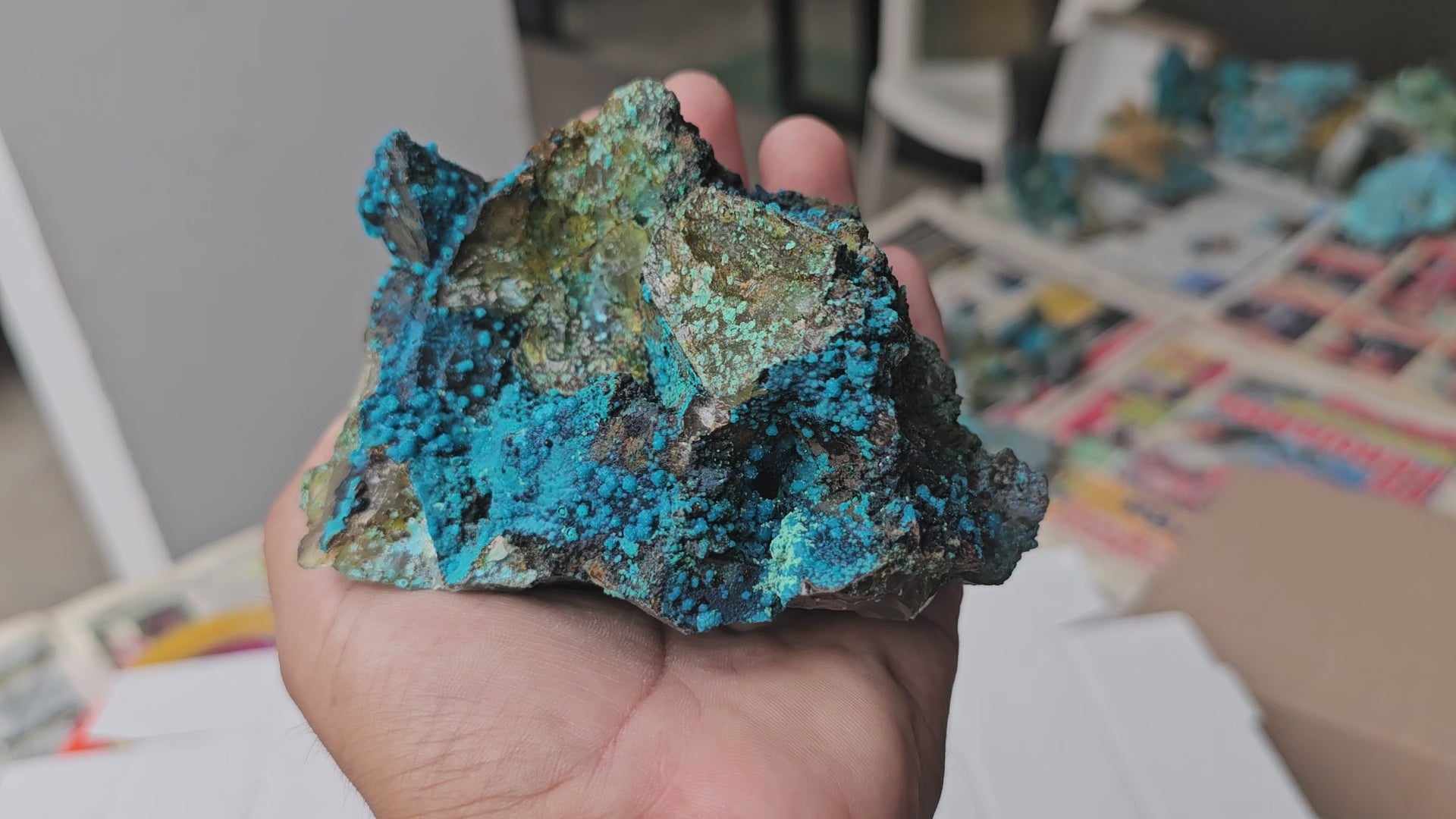 Load video: Chrysocolla on Quartz
