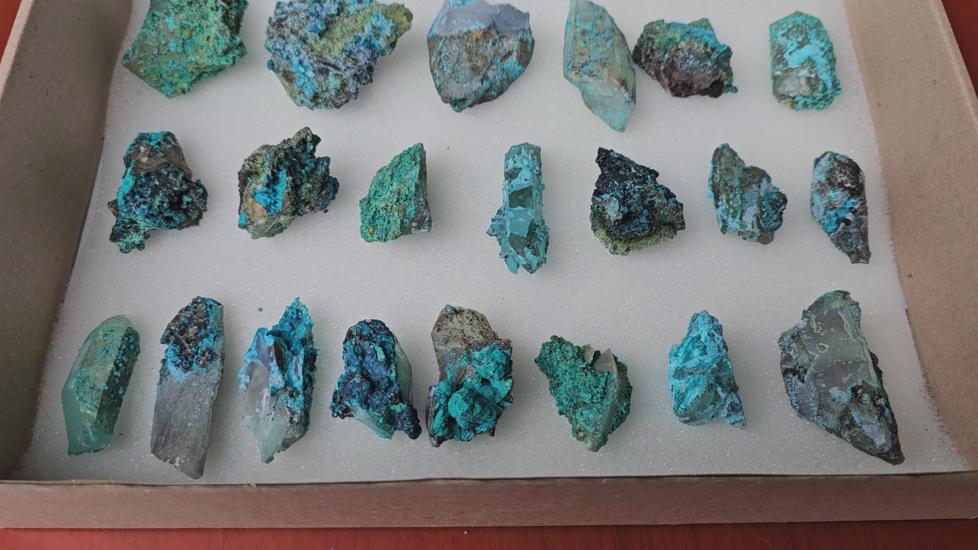 Load video: Lot 21 Chrysocolla Quartz Rough