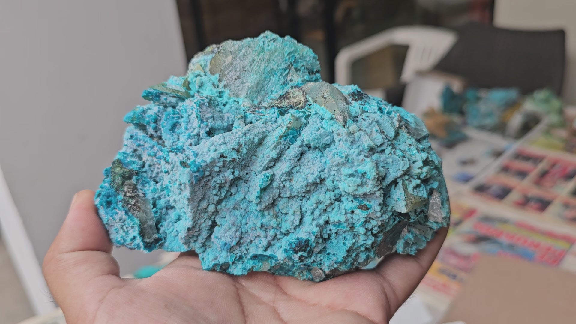 Load video: Chrysocolla on Quartz
