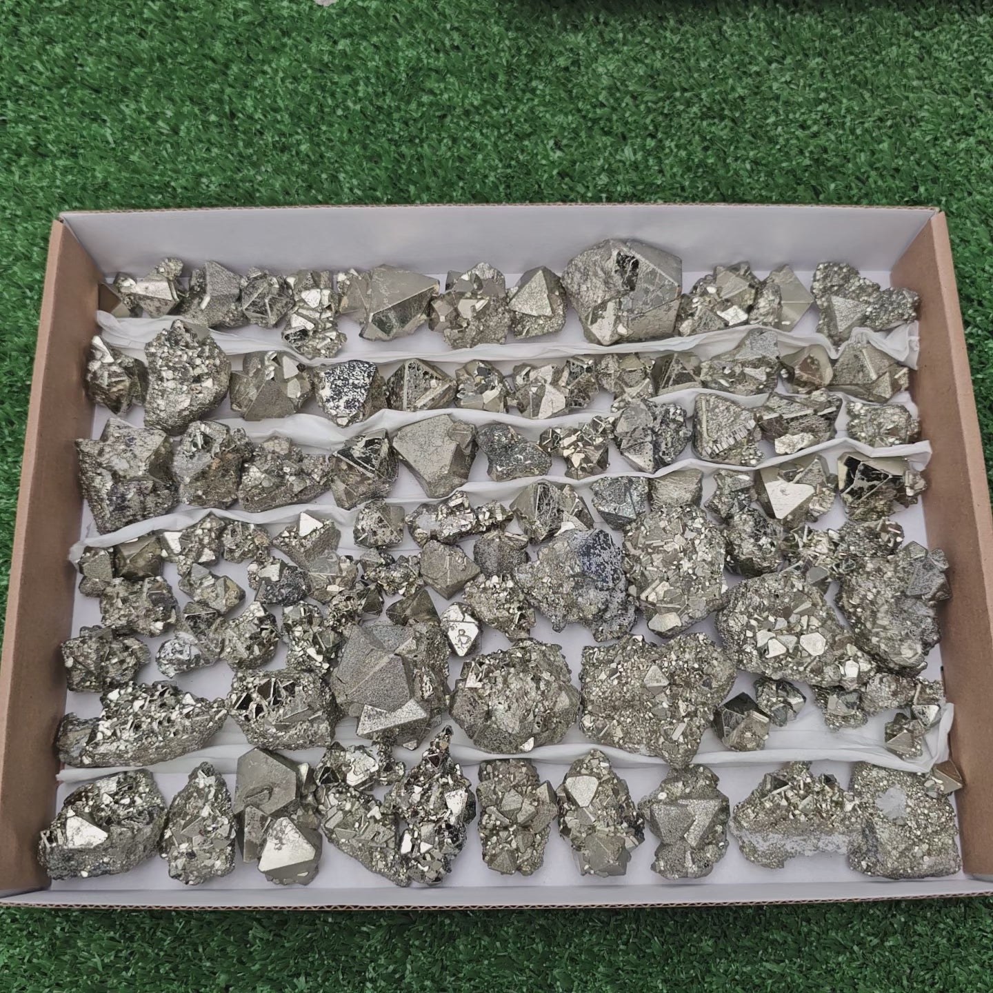 Load video: 85 pc pyrite octahedral