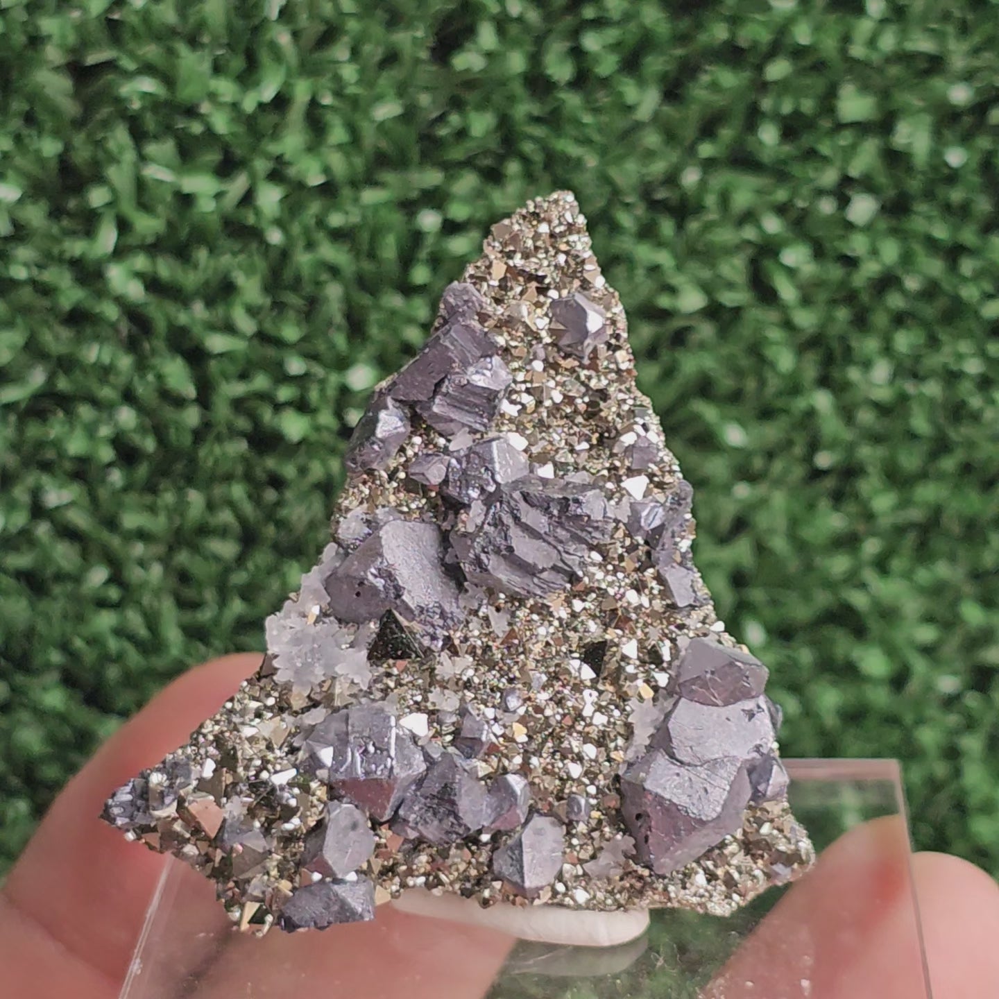 Load video: Galena with Pyrite octahedral