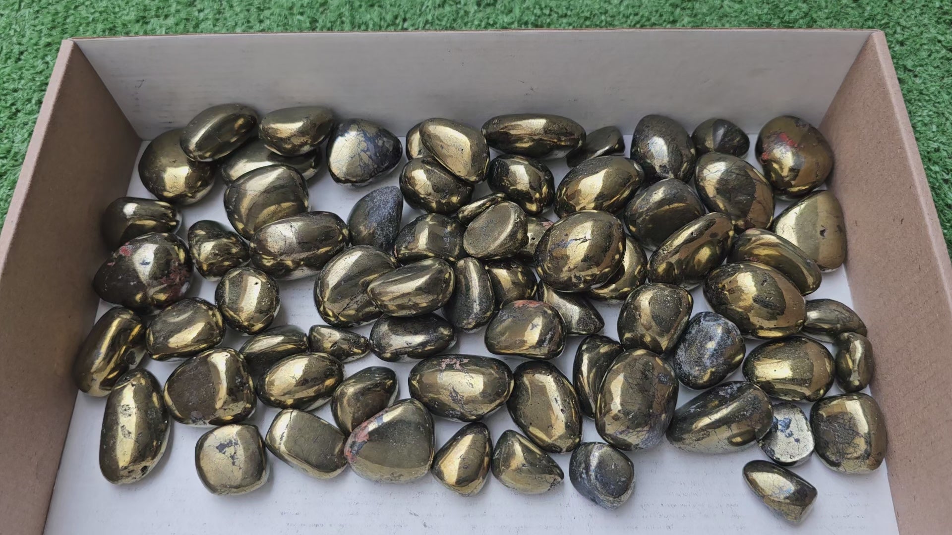 Load video: Lot 2 kg Tumbled Chalcopyrite***