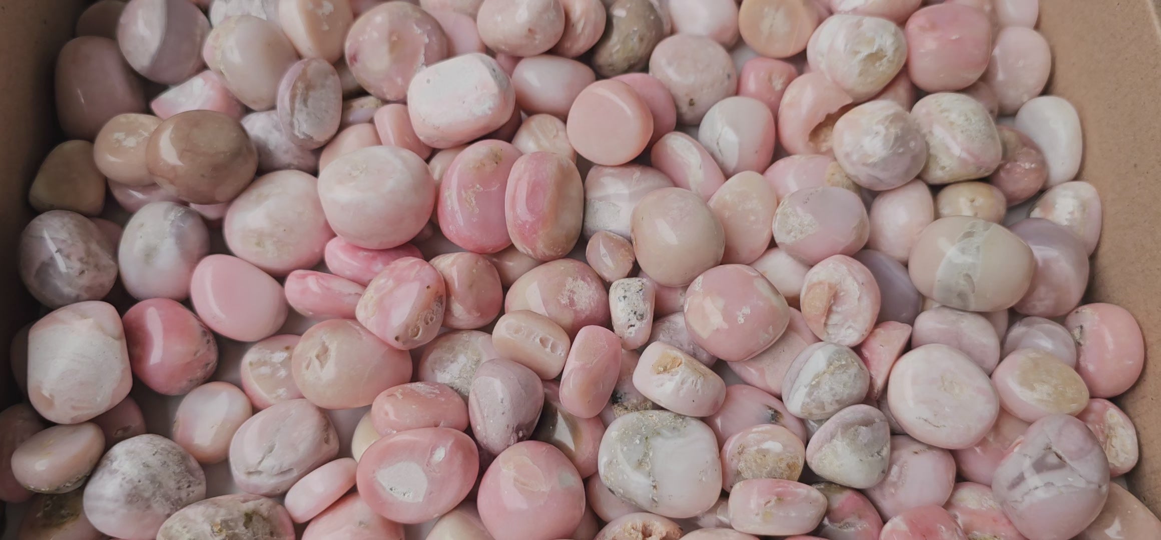 Load video: Lot 2 kg Pink Opal Tumbled