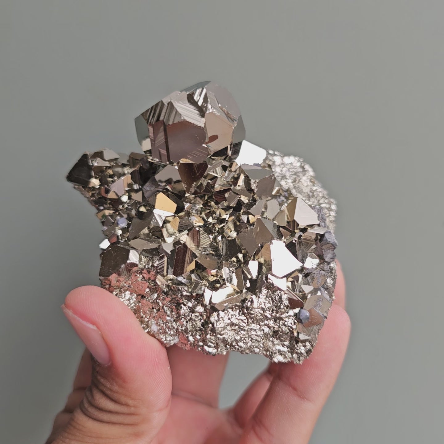 Load video: Galena with Pyrite octahedral