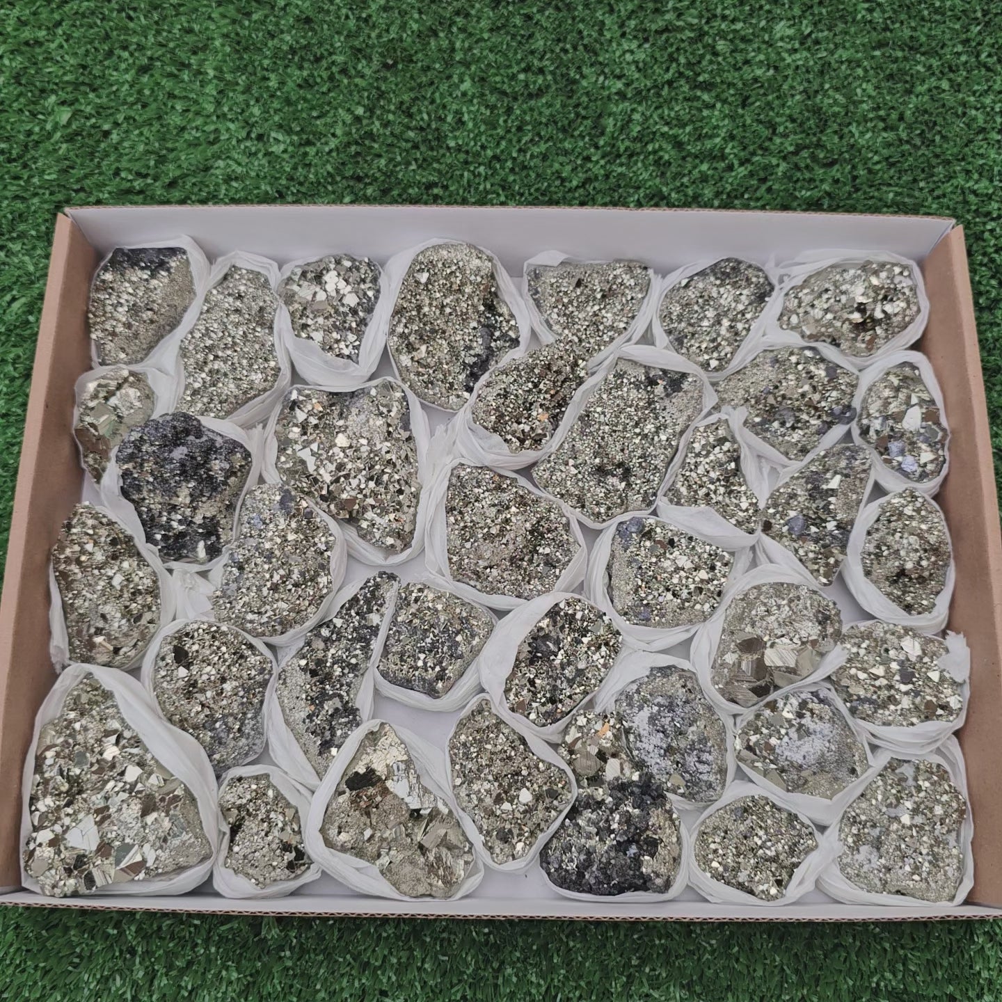 Load video: 37 pc pyrite octahedral