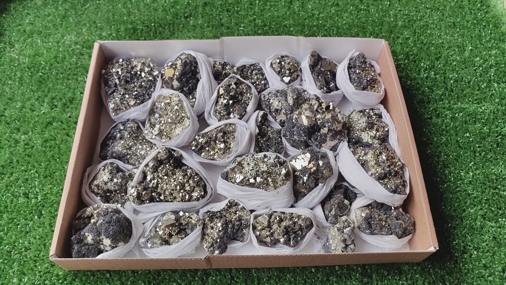 Load video: Box pyrite Octahedral