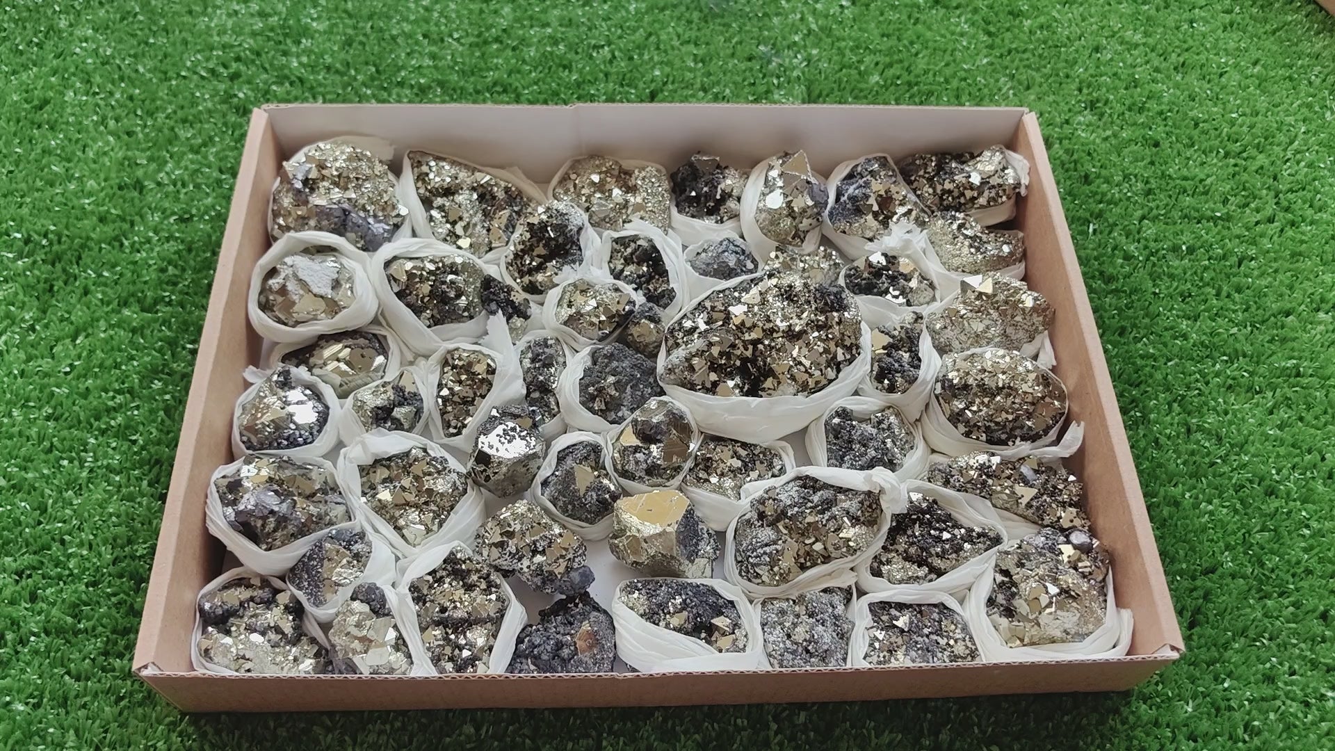 Load video: Box pyrite Octahedral
