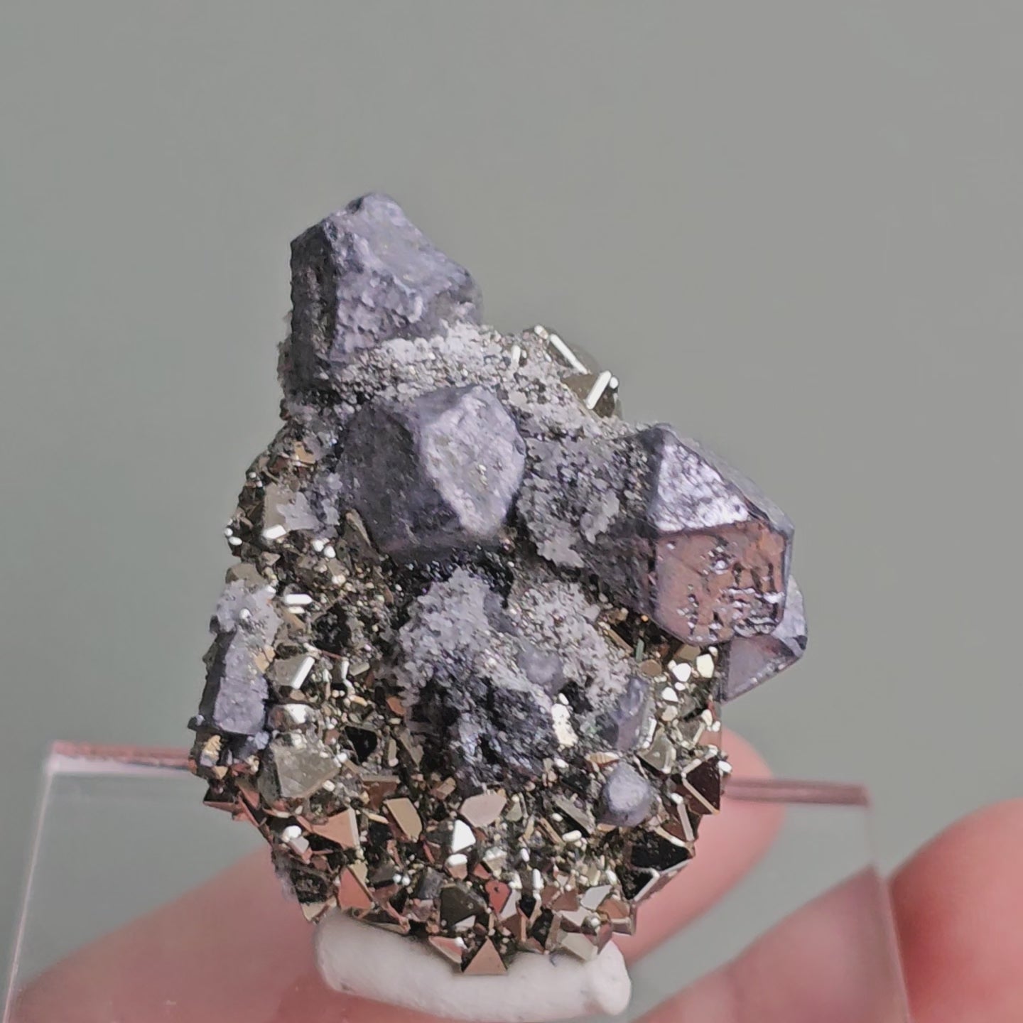Load video: Galena with Pyrite octahedral