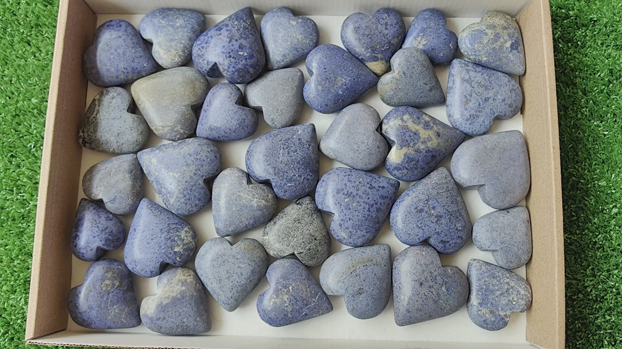Load video: Lot 34 pcs Dumortierite Heart*