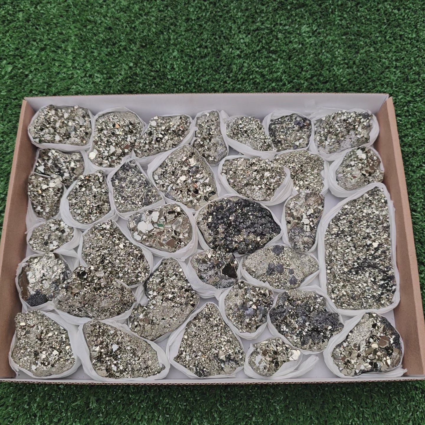 Load video: 33 pc pyrite octahedral