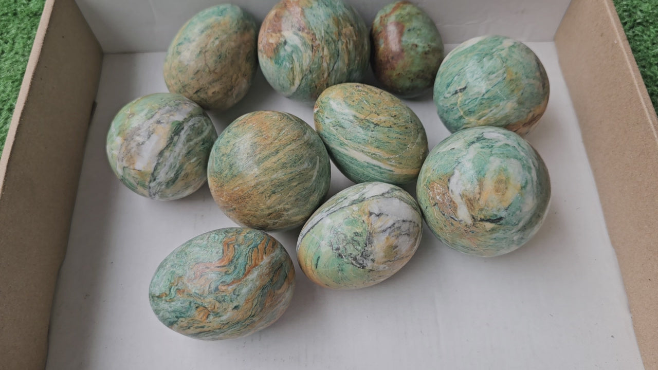 Load video: Lot 10 Opaline Sphere and Egg