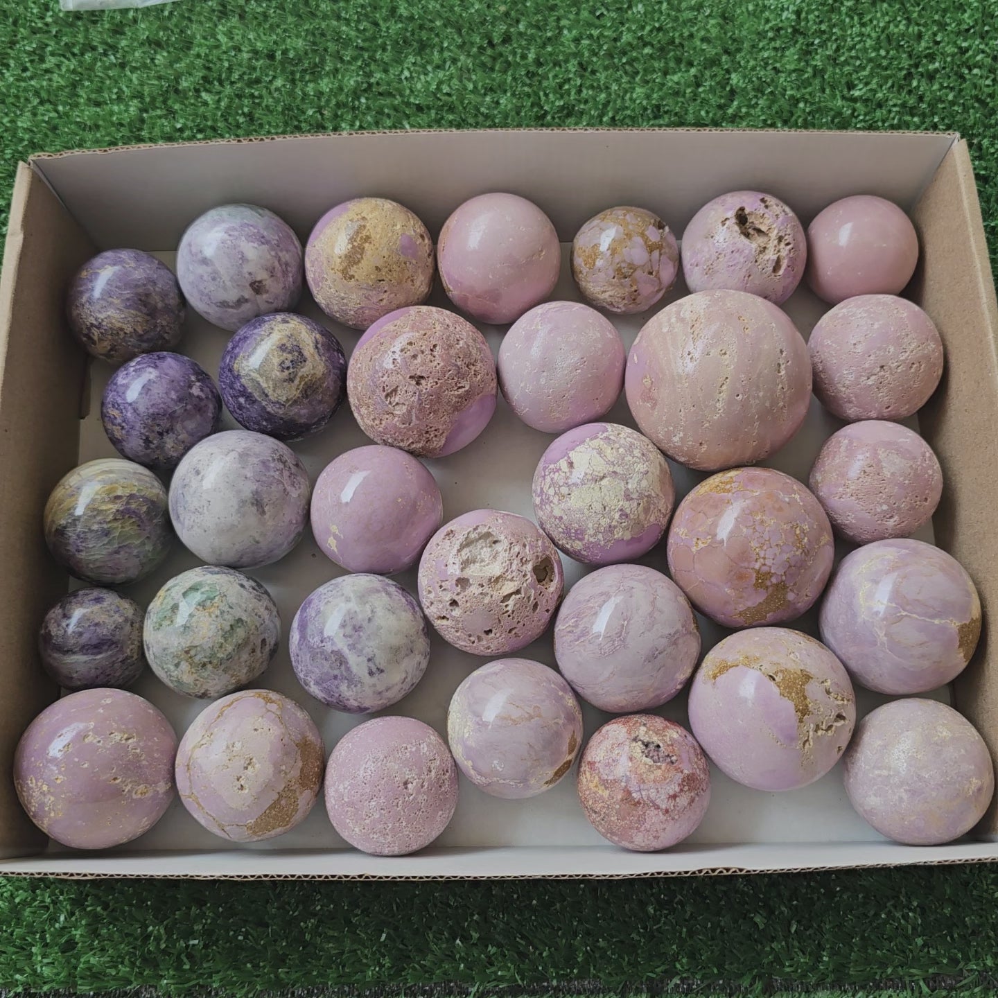 Load video: 32 pc bolivianite &amp; phosphosiderite spheres