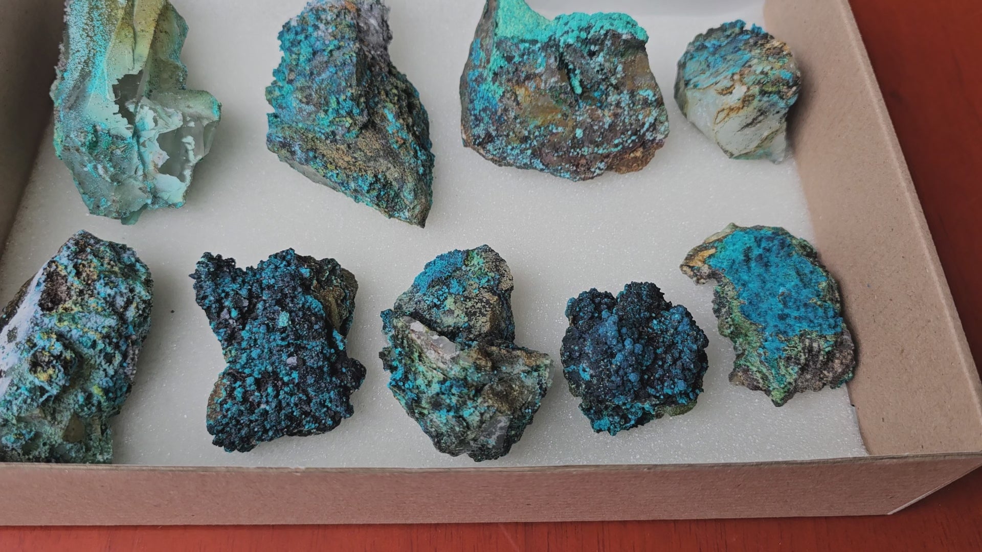 Load video: Lot 9 Chrysocolla Quartz Rough