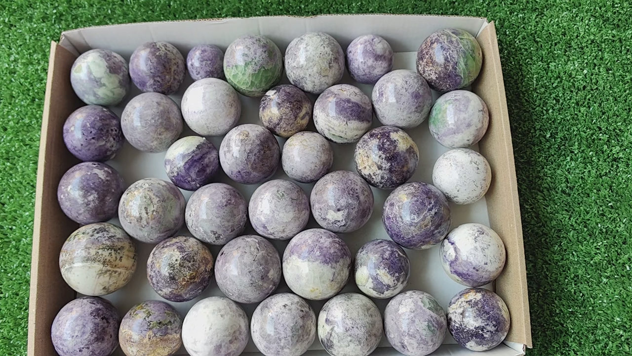 Load video: 37 bolivianite spheres