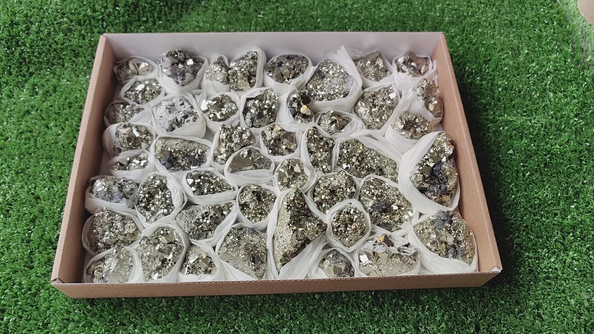 Load video: Flat pyrite Octahedral