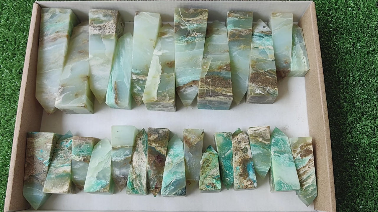 Load video: 27 pcs Blue Opal Tower