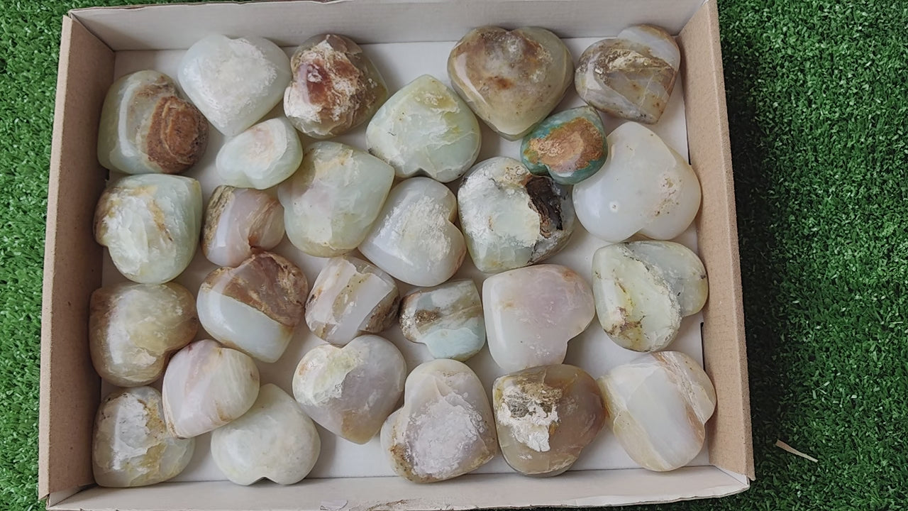 Load video: 27 pc blue opal hearts