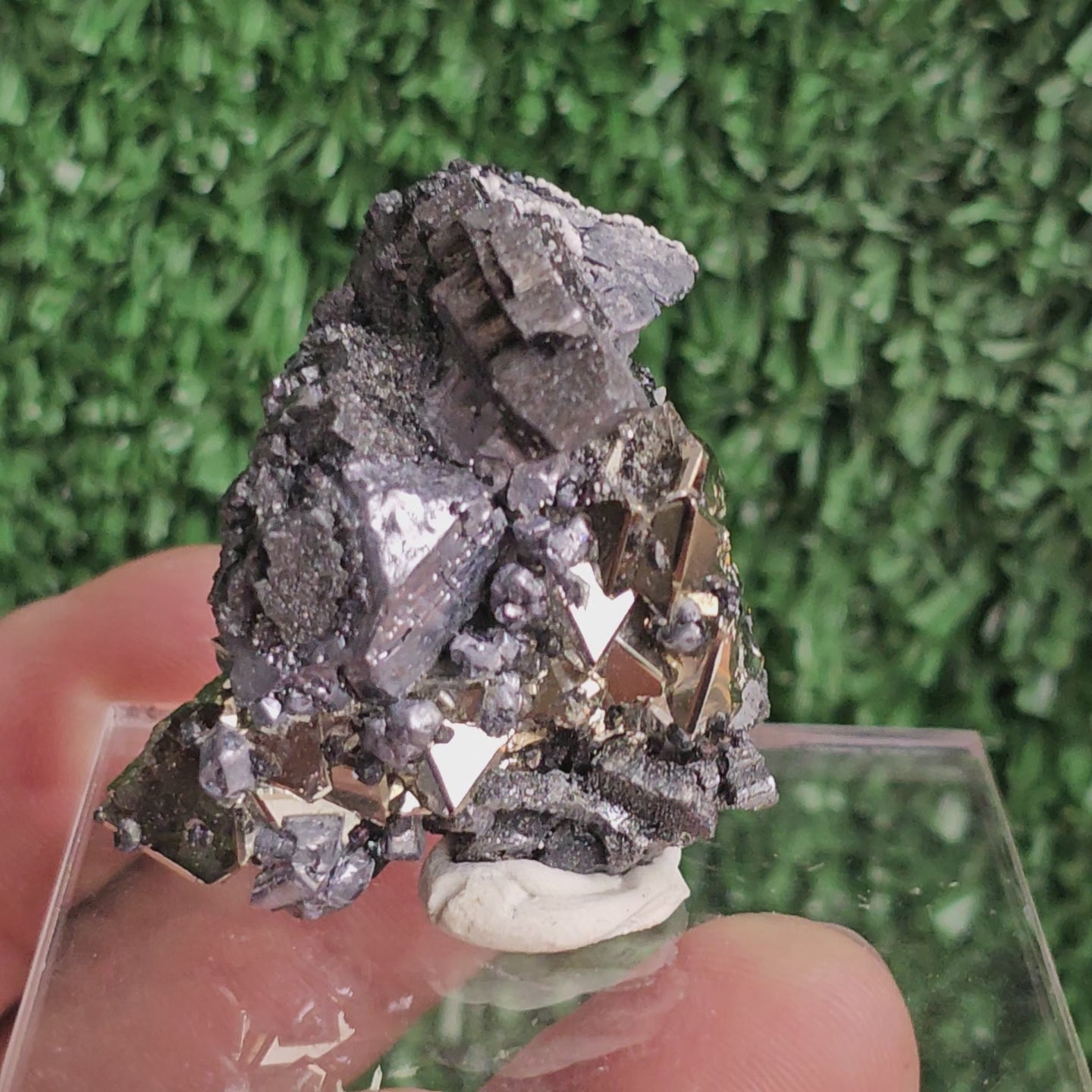 Load video: Galena with Pyrite octahedral