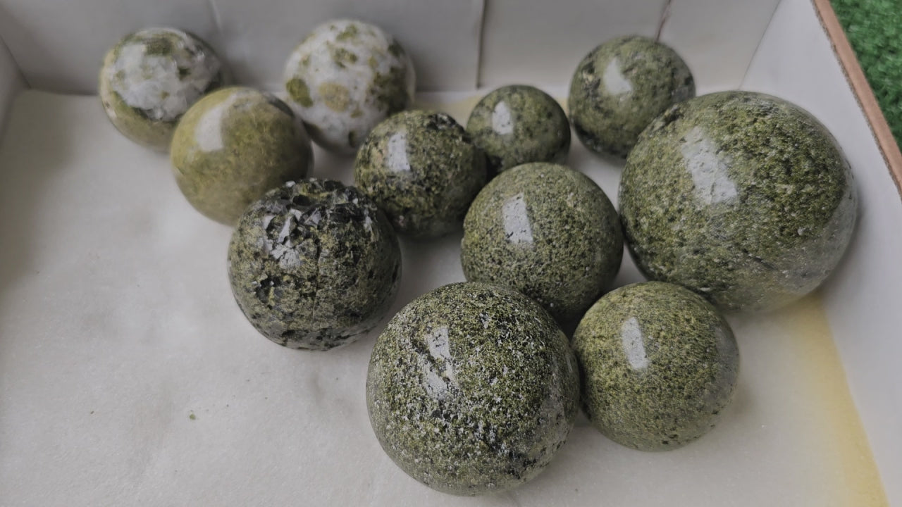 Load video: Lot 11 Epidote with Quartz Sphere