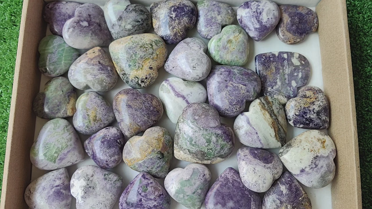 Load video: 32 pc bolivianite hearts