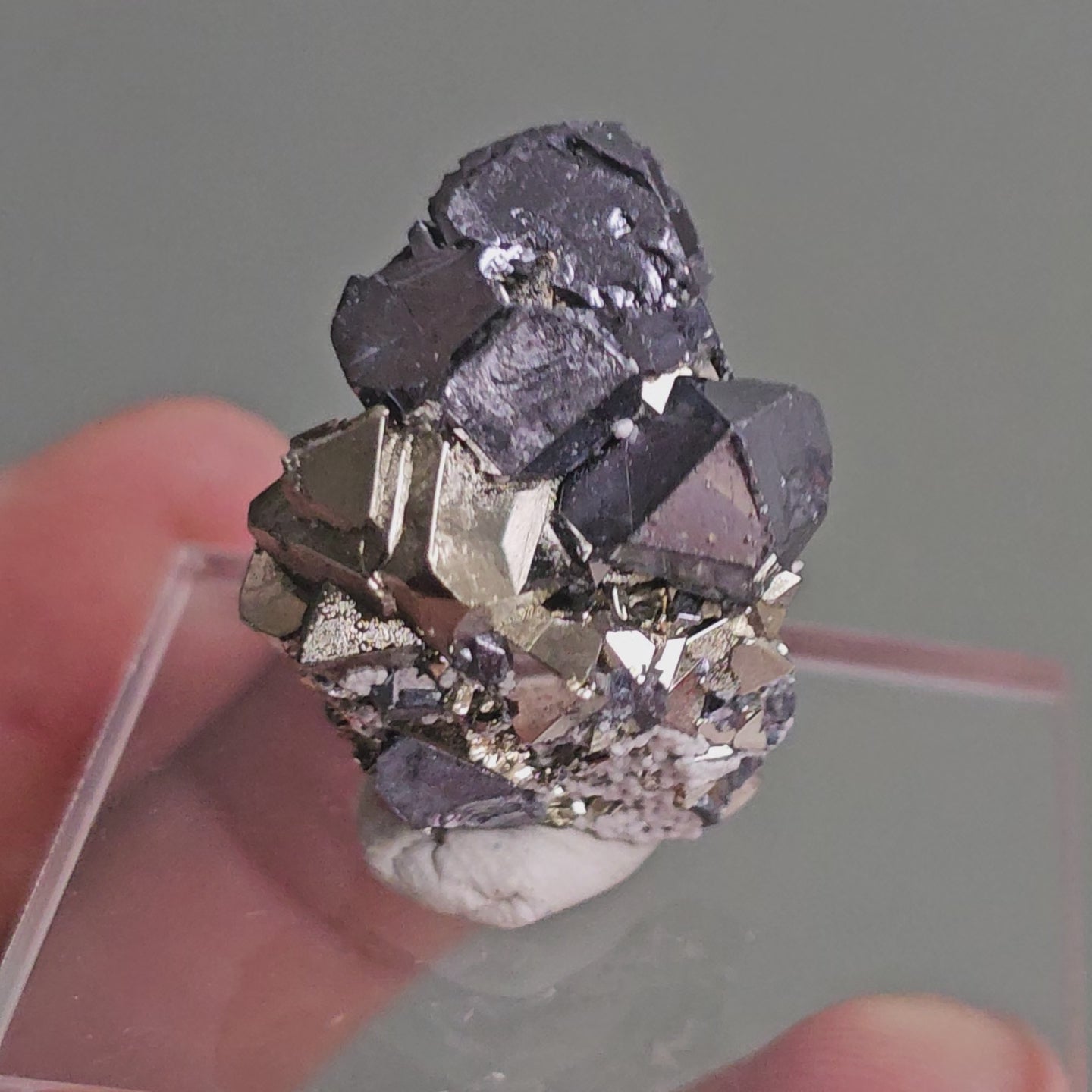 Load video: Galena with Pyrite octahedral