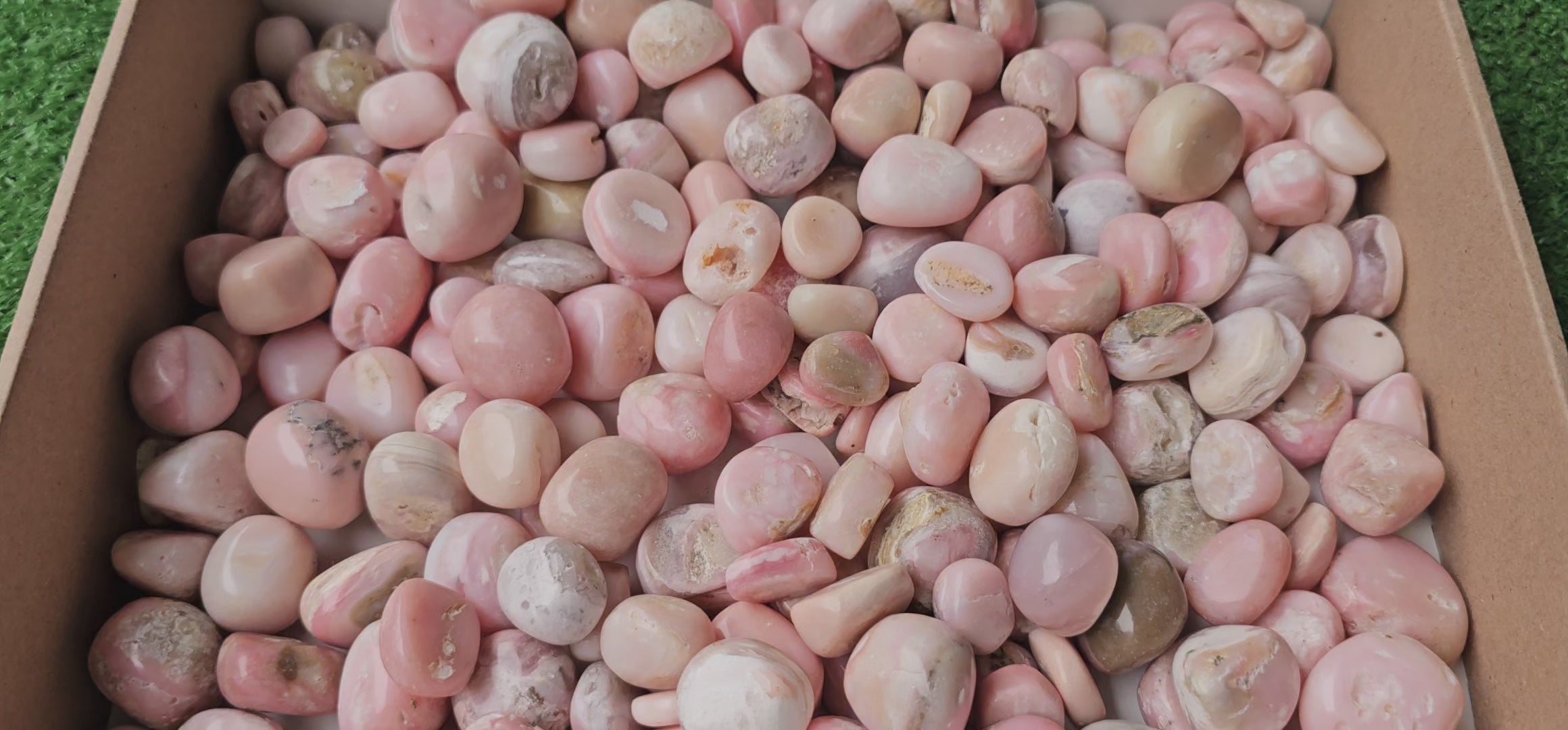 Load video: Lot 2 kg Pink Opal Tumbled
