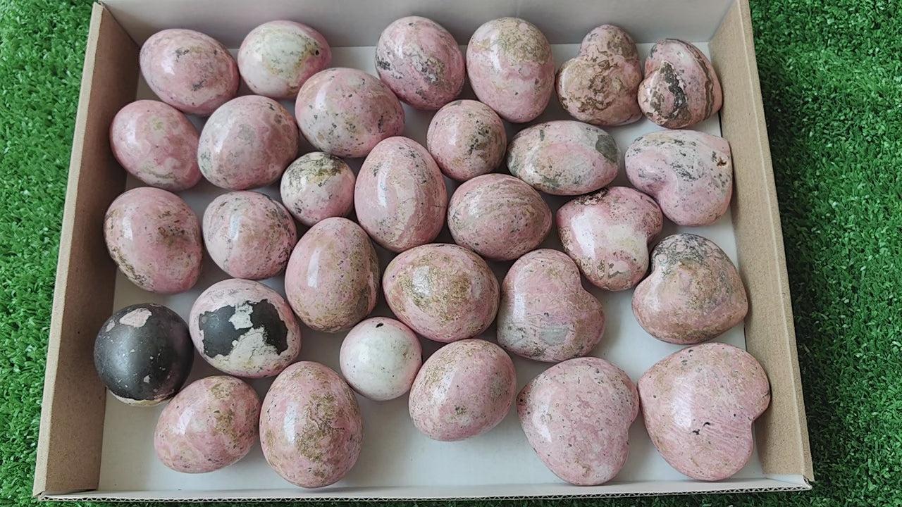 Load video: Lot 30 pcs Rhodonite Mixed*
