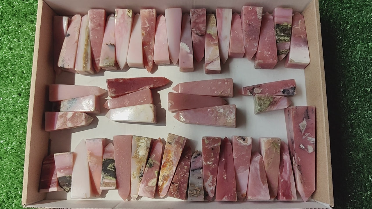Load video: 48 pc pink opal towers
