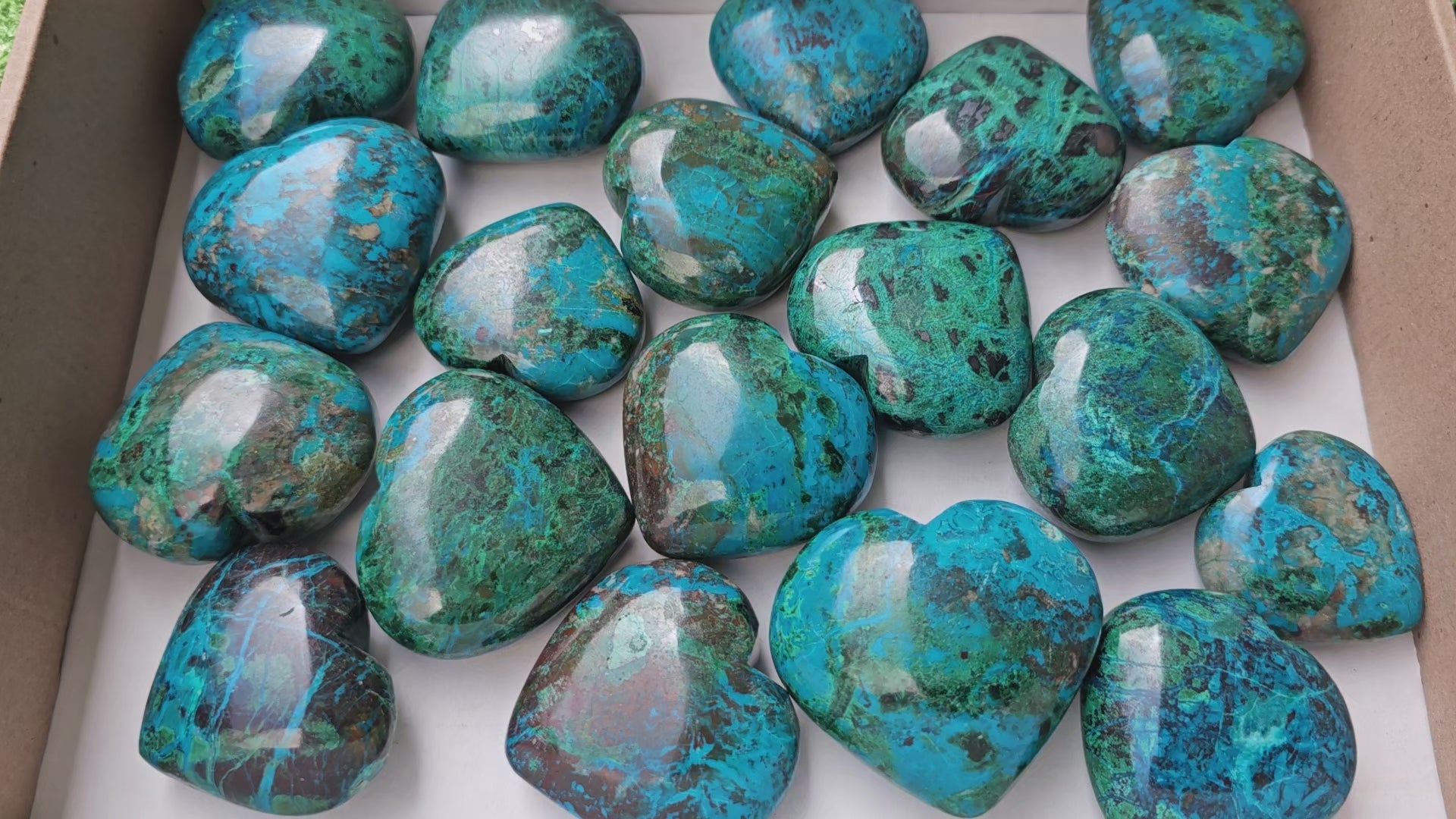 Load video: Lot 19 Hearts Chrysocolla