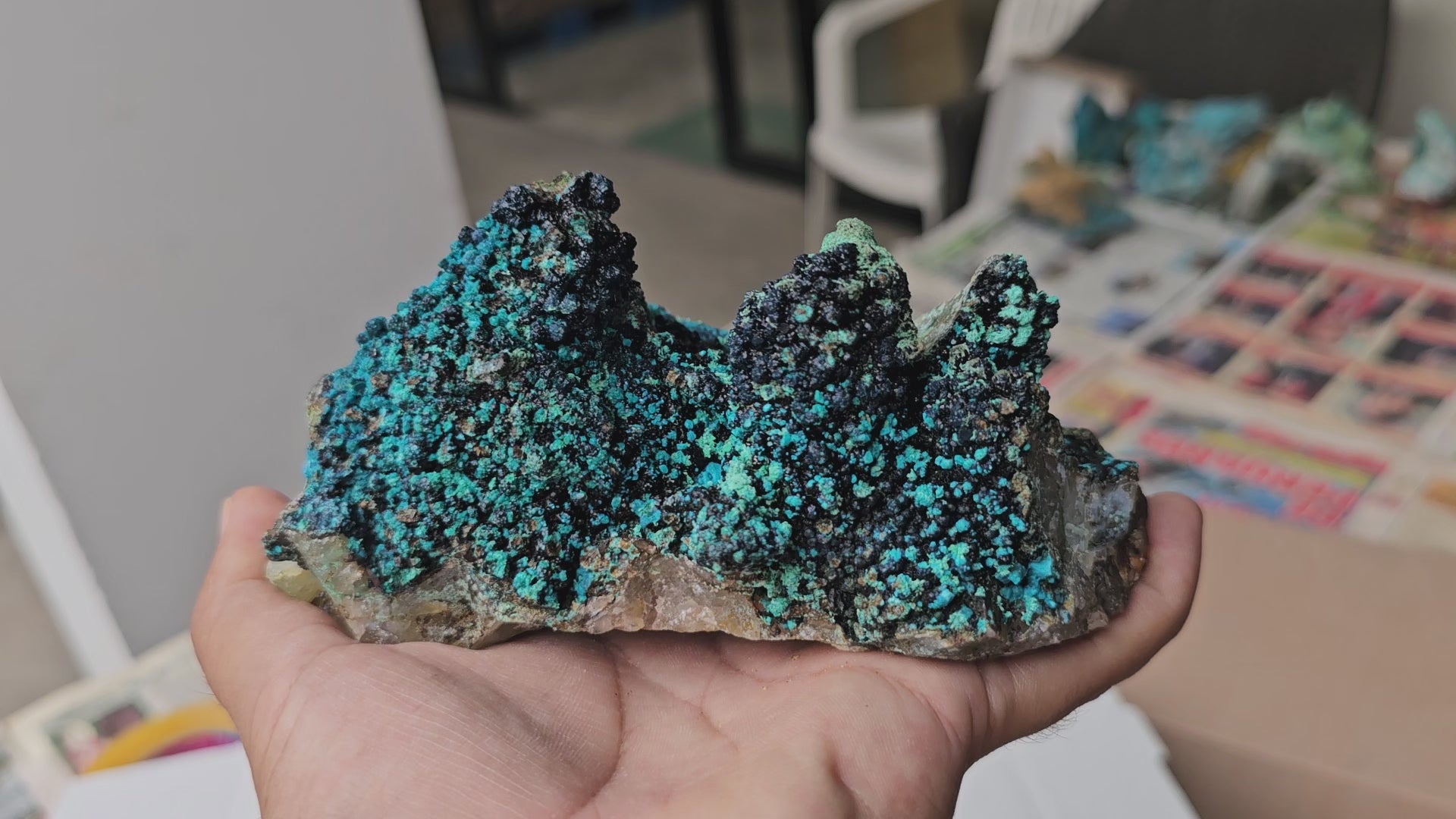 Load video: Chrysocolla on Quartz