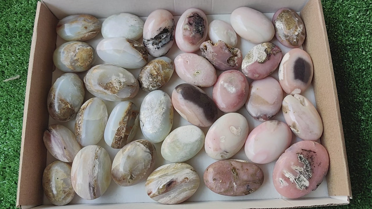 Load video: 33 pc pink opal &amp; blue opal palms
