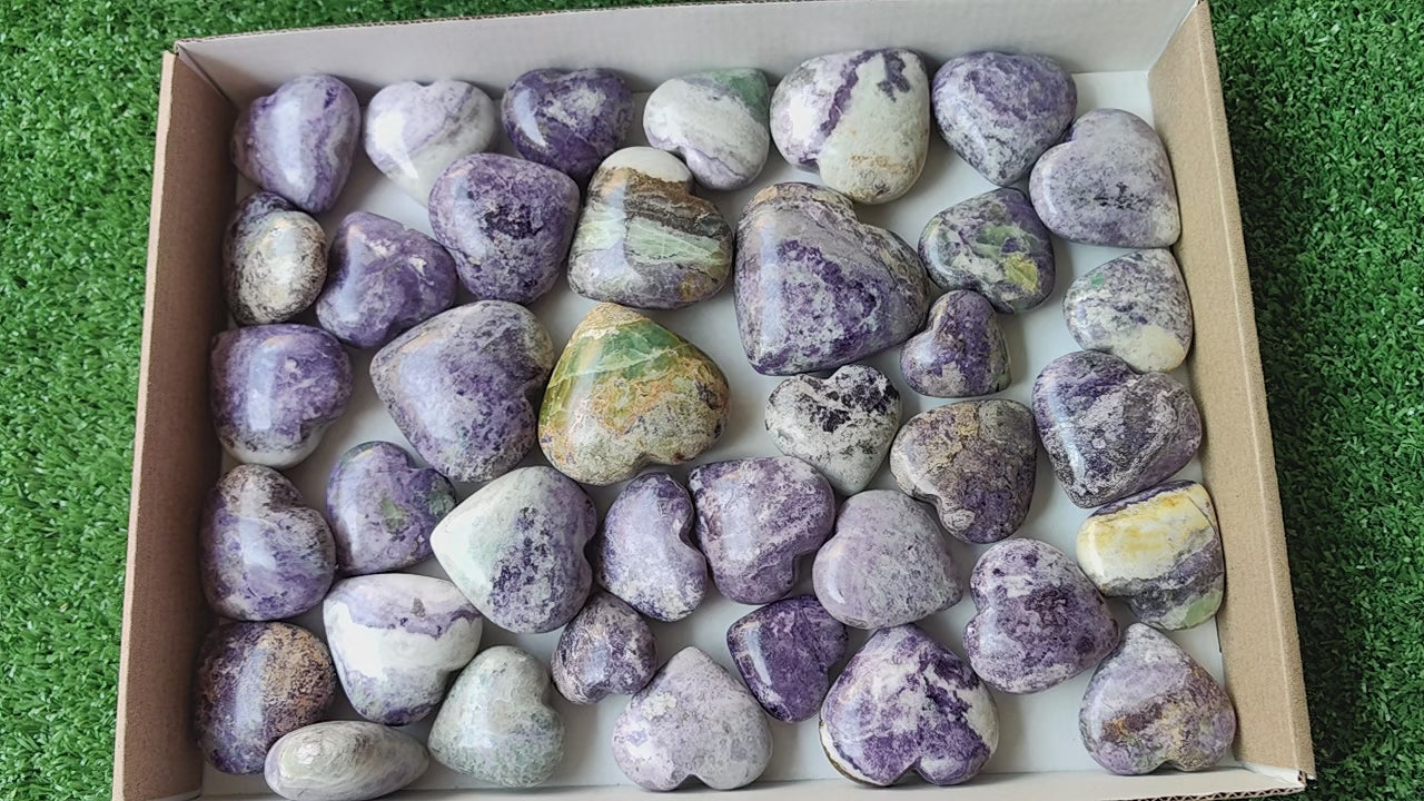 Load video: 38 pc bolivianite hearts