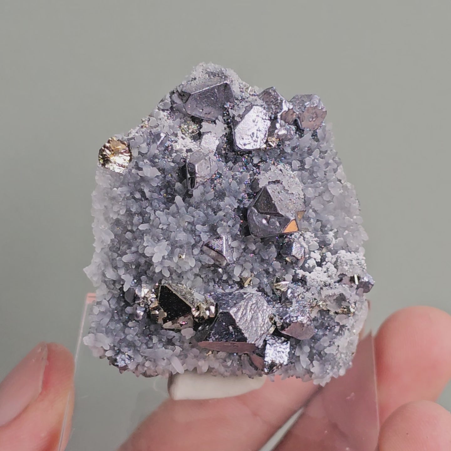 Load video: Galena with Pyrite octahedral