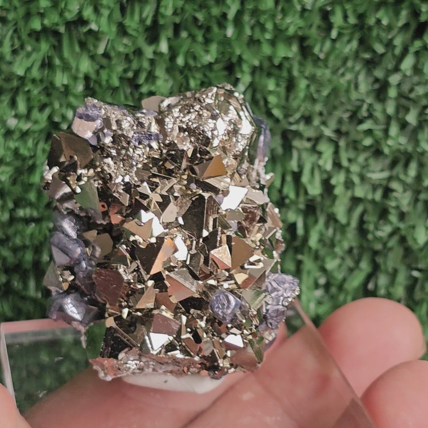 Load video: Galena with Pyrite octahedral