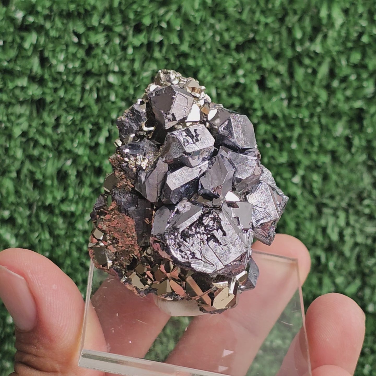 Load video: crystallized galena with Pyrite octahedral