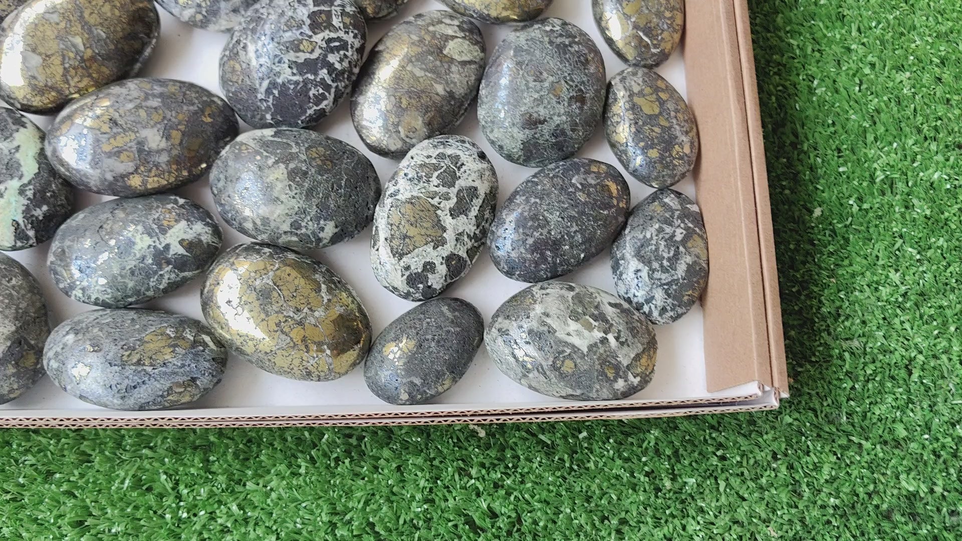 Load video: Lot 31 pcs Covellite palm*