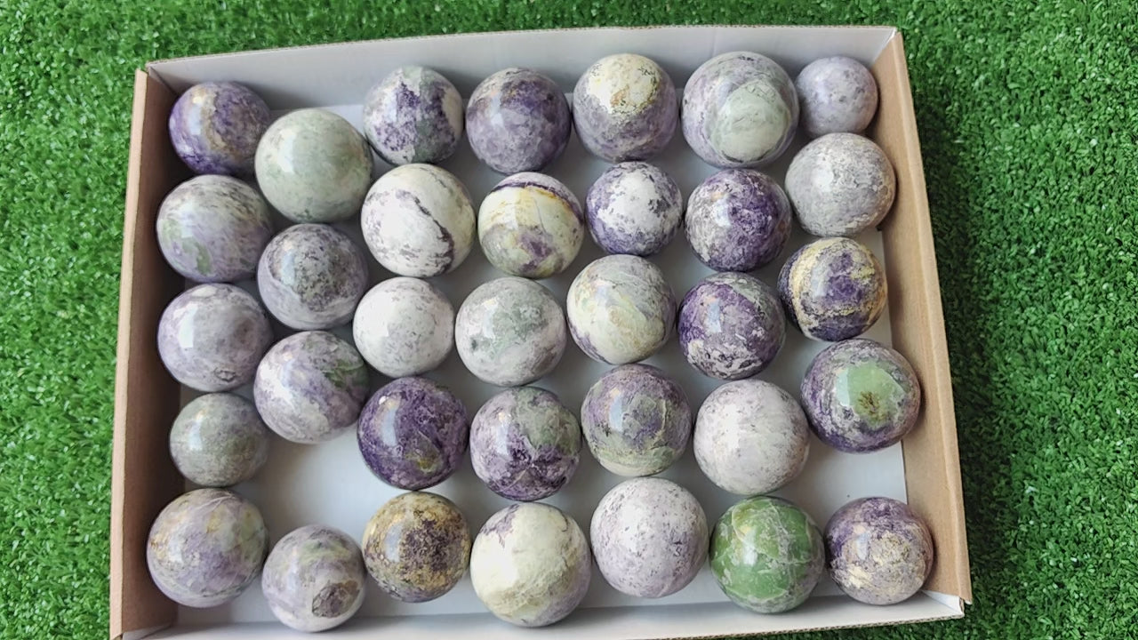 Load video: 34 bolivianite spheres