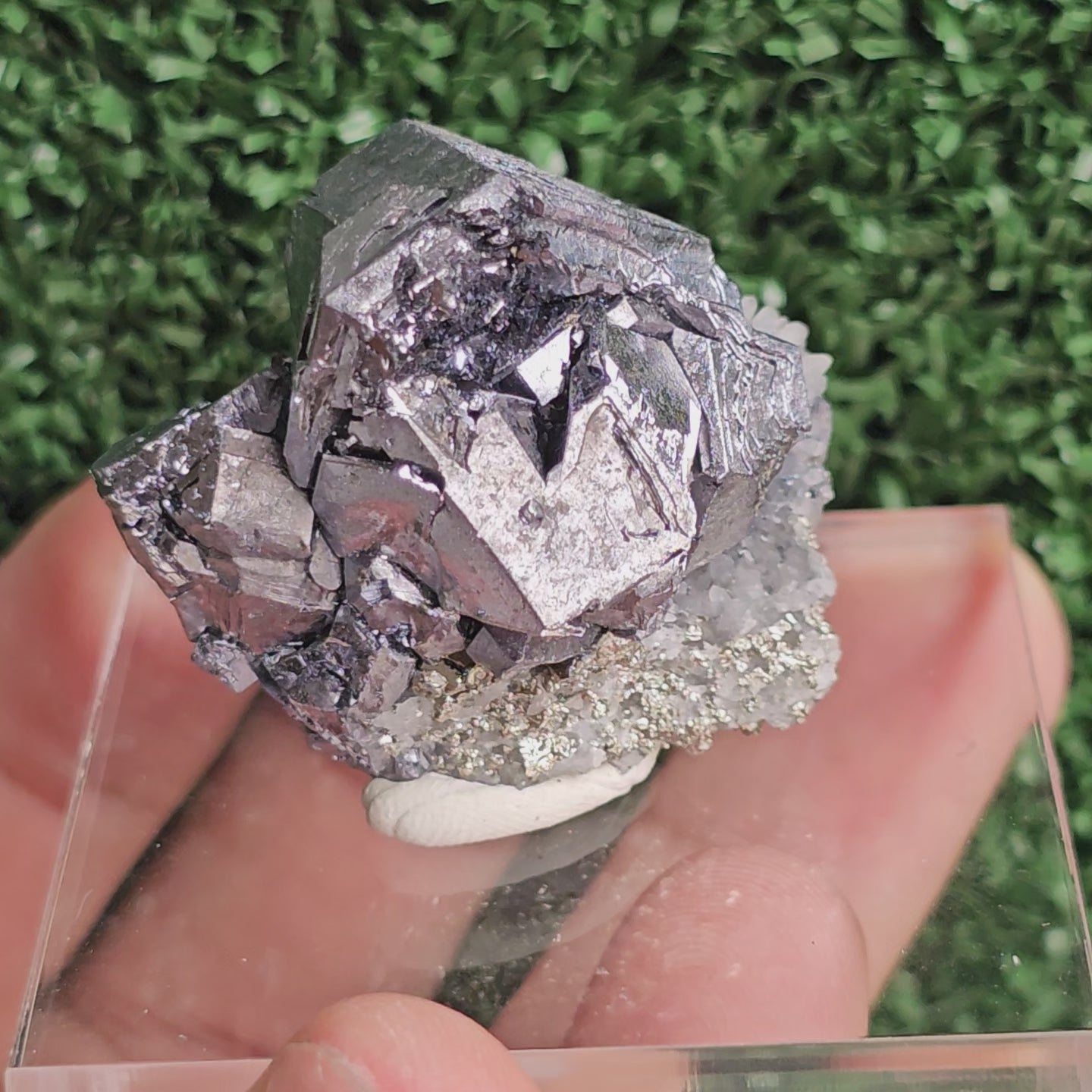 Load video: Galena with Pyrite octahedral