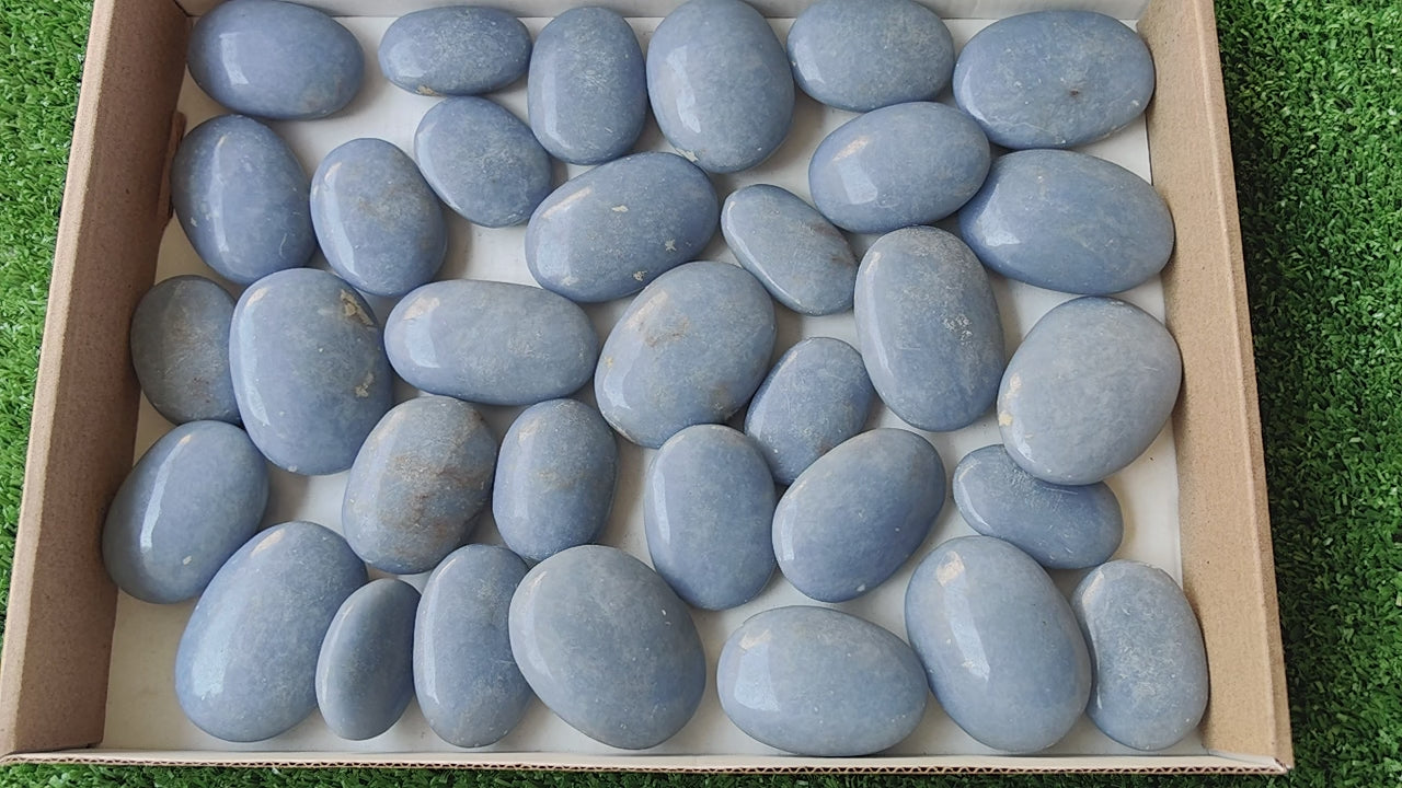 Load video: Lot 33 pcs Angelite Palm