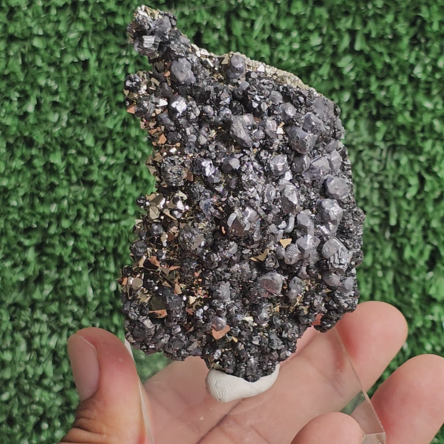 Load video: crystallized galena with Pyrite octahedral