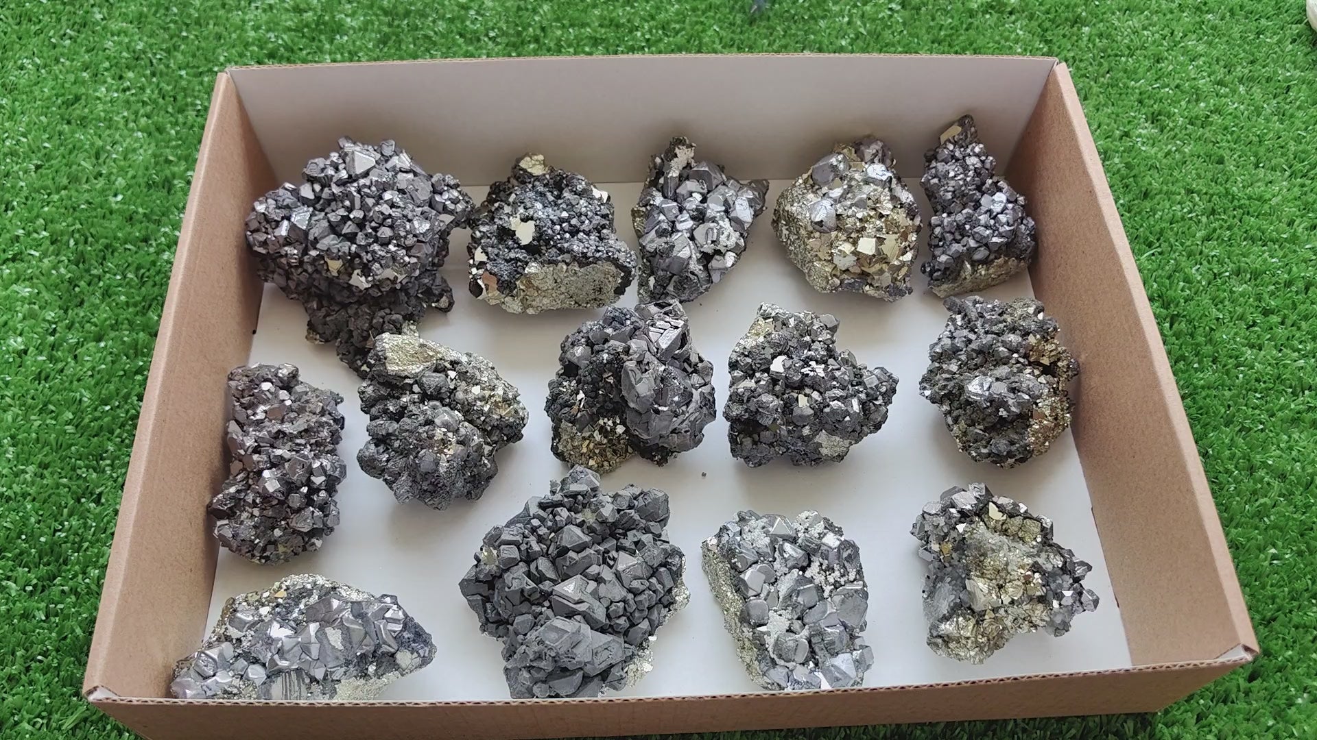 Load video: Box galena with pyrite Octahedral